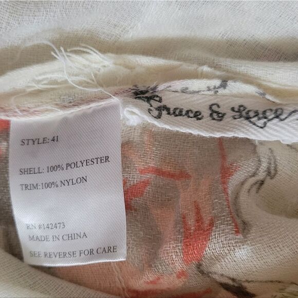 Grace & Lace Women's Savanah Floral Shawl Scarf - Picture 6 of 15